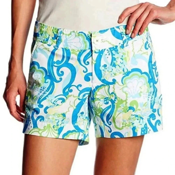 Lilly Pulitzer Crystal Coast Callahan Dressy Festival shorts Sz 00 - Picture 1 of 10